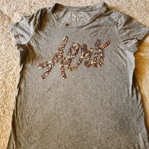 Aeropostale shirt gray grey with sequins EUC top tshirt Aero